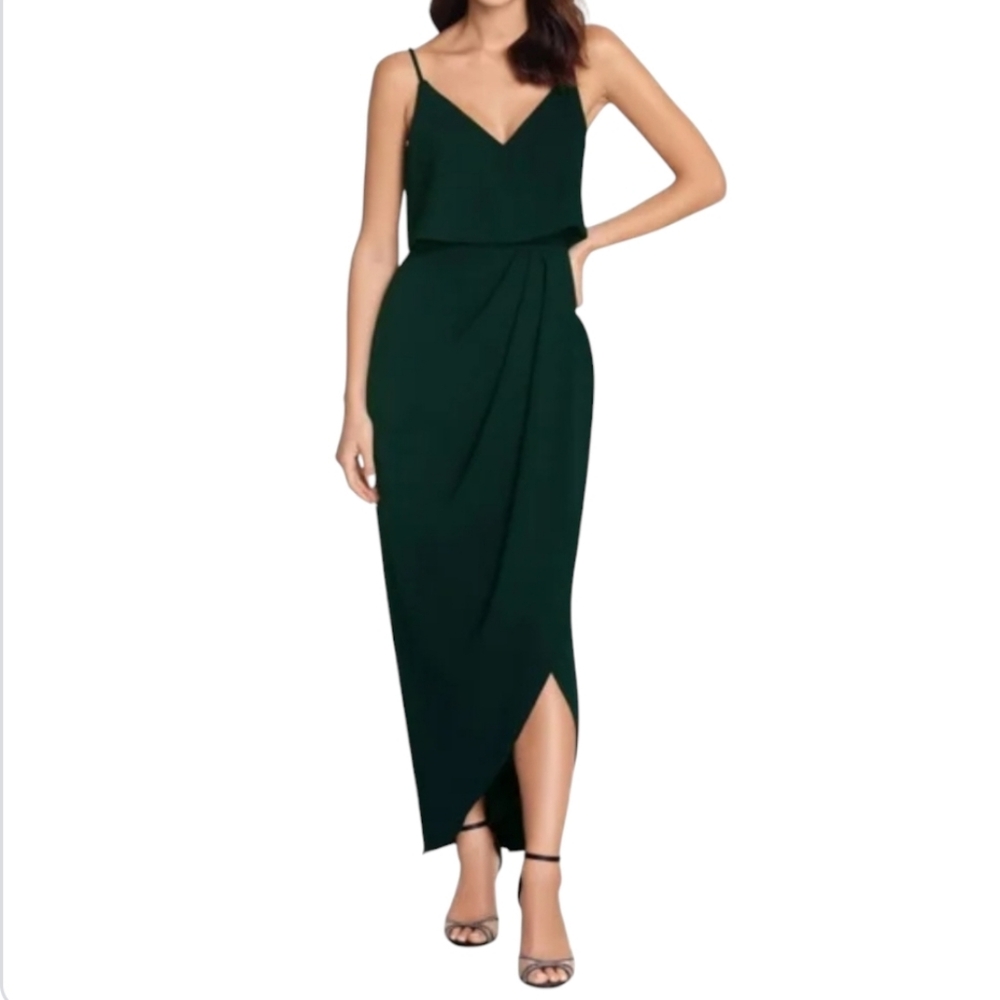 NWT Xscape Green Scuba Crepe Dress Gown Size 0